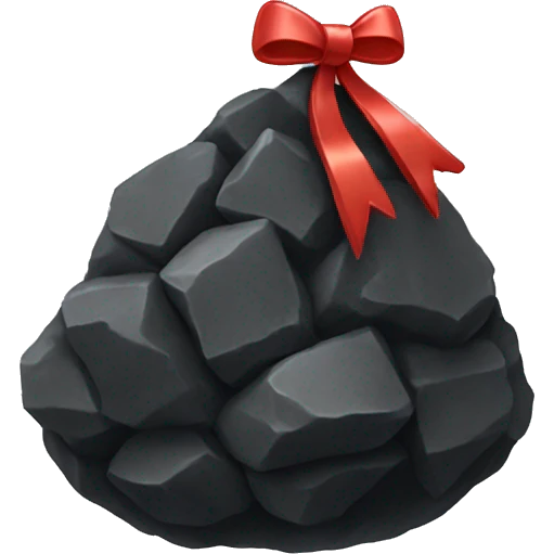 Lump Coal with a bow emoji