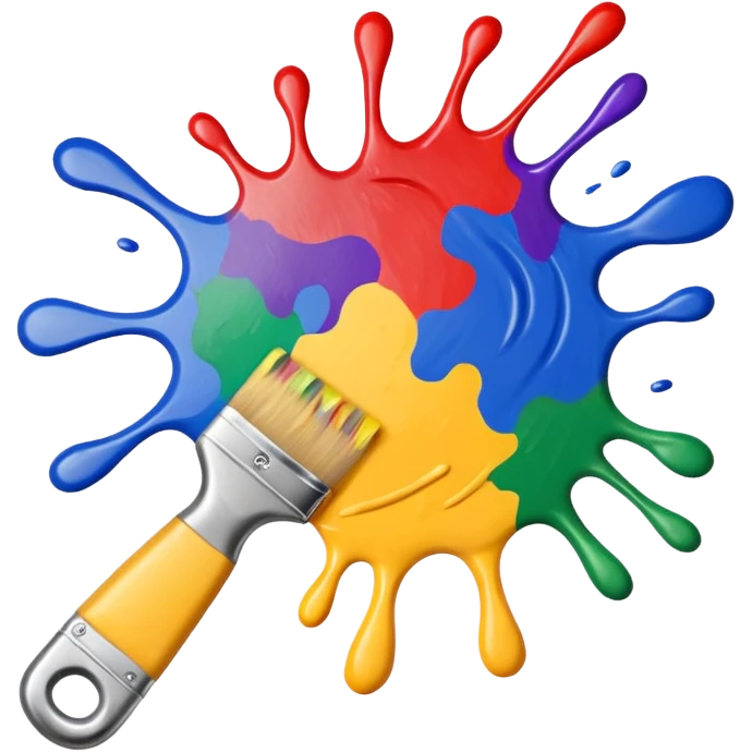 Make a painting which is splattered paint emoji