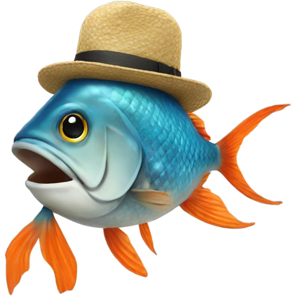 Fish with a hat emoji