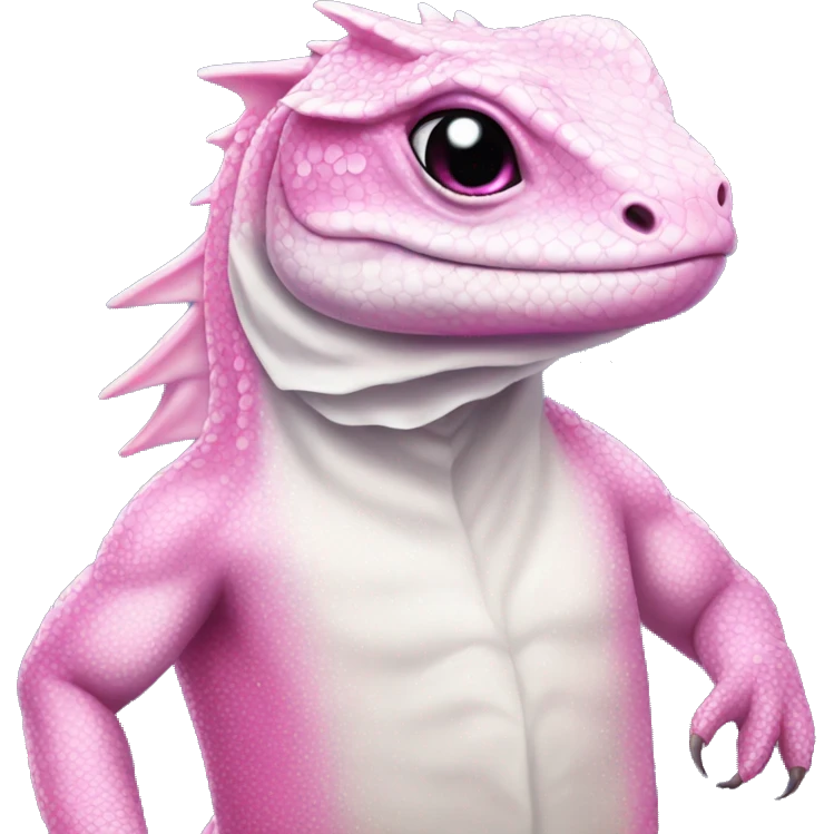 Pink Sparkly Princess white skin lizard emoji