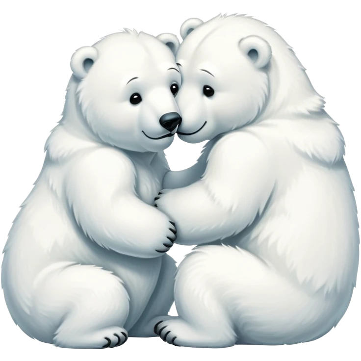 two polar bears kisses emoji