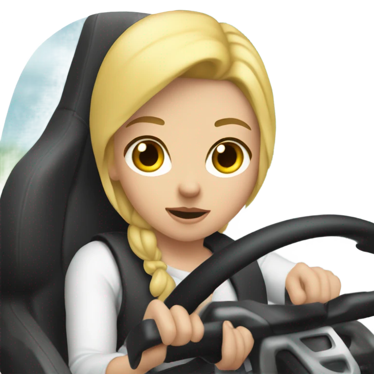 Blonde girl in gokart emoji