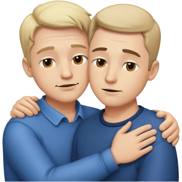 Two men hugging 🫂  and one is showing silence emoji 🤫 emoji