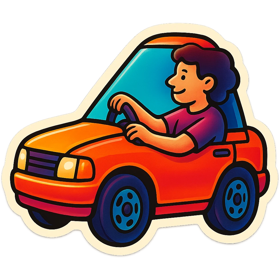 person driving a car emoji