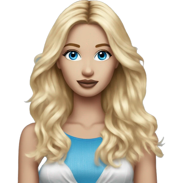Realistic victoria secret model blonde blue eyes  emoji