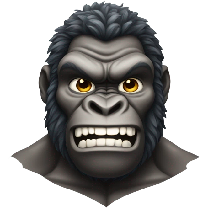 curly haired woman gorilla with muscles  emoji