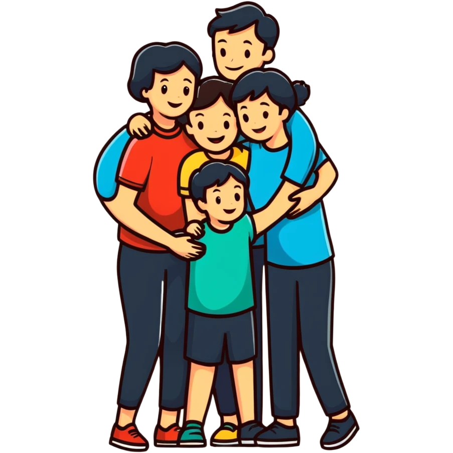 loving family group hug emoji