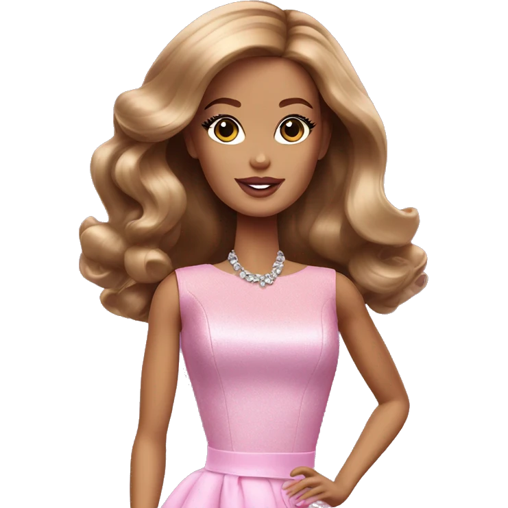 glamorous barbie with brown hair emoji