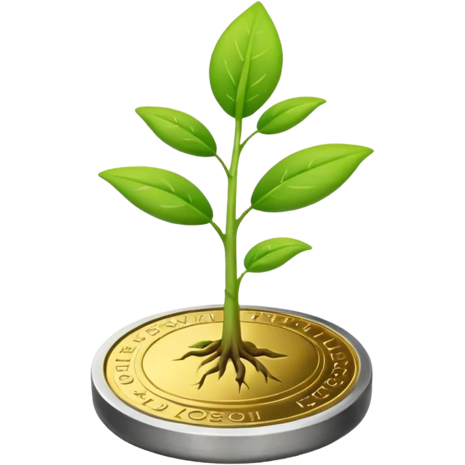 plant sprouting from a coin emoji