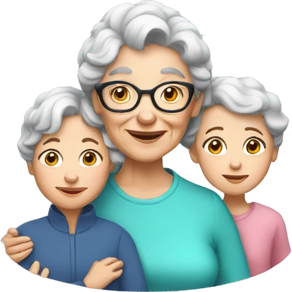 Granny with family emoji