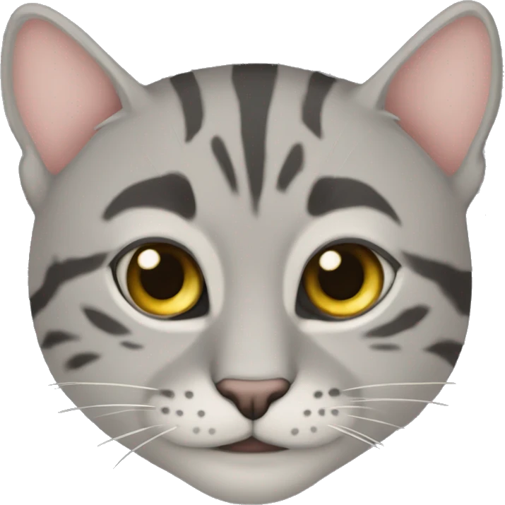 Кот серый пушистый emoji