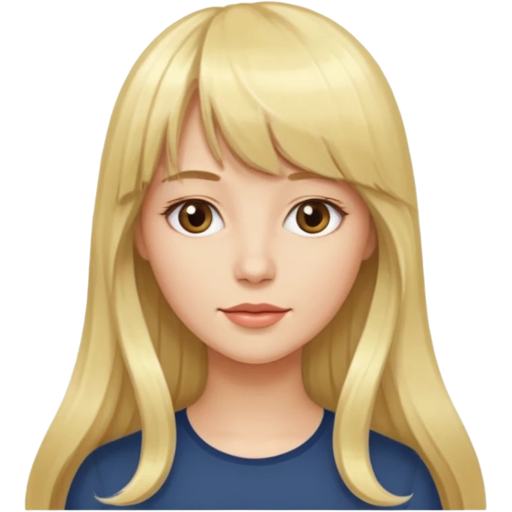 Woman very long flowing blonde hair With BANGS emoji