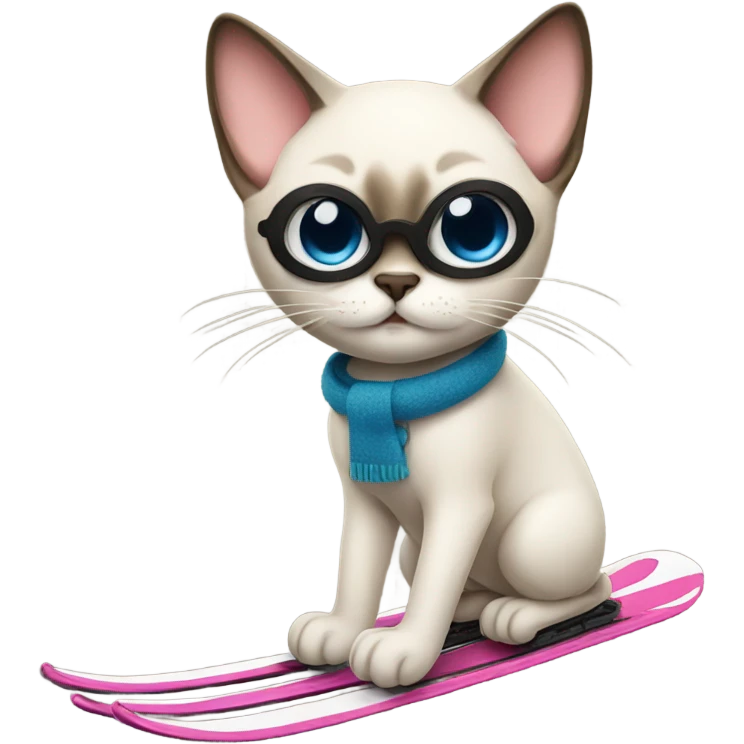 siamese cat on skis emoji