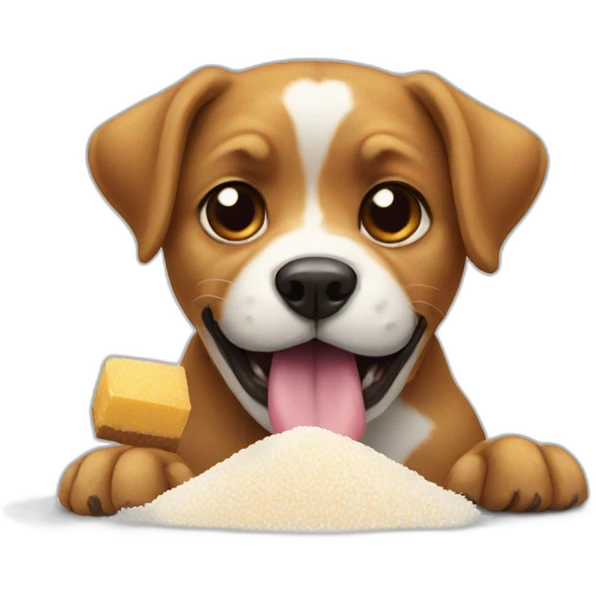 Dog eating sugar emoji