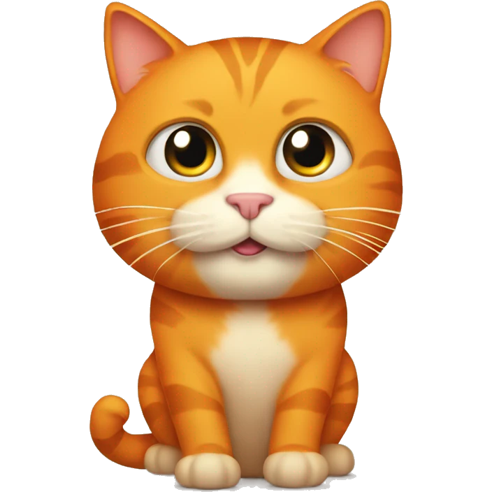 Big orange cat with kitty emoji