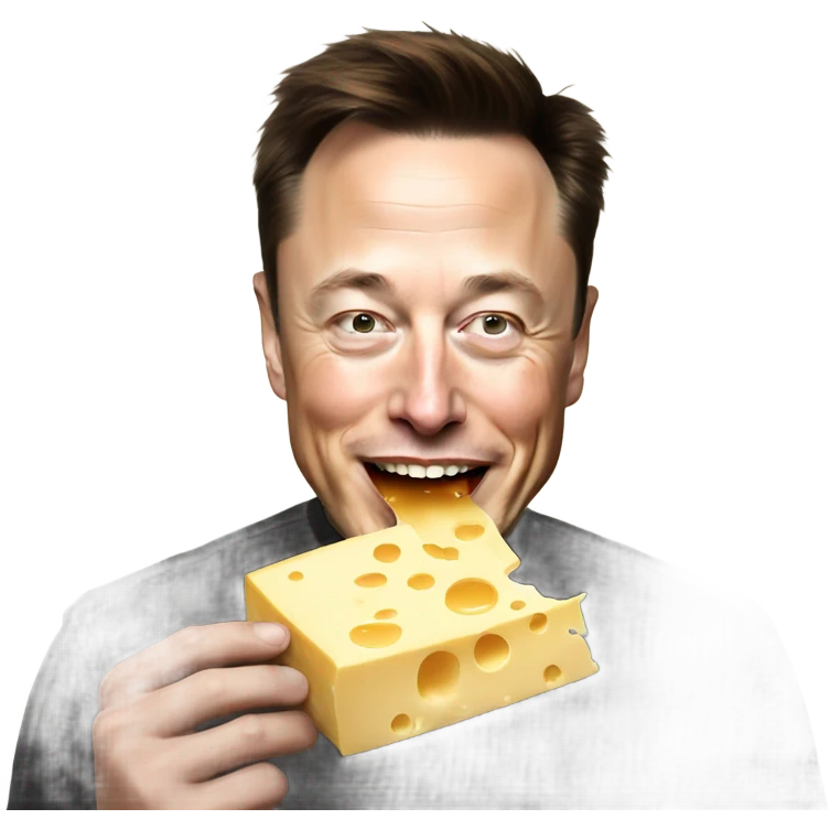 elon musk eating cheese emoji