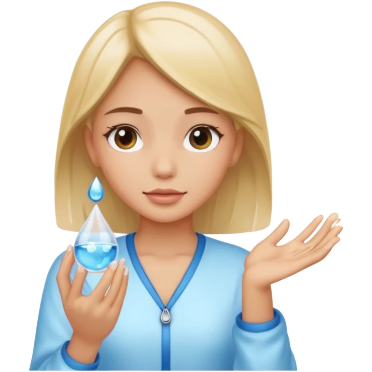 Girl with water emoji