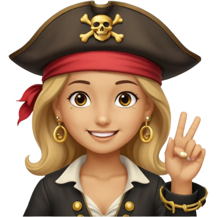 cute pirate girl saluting emoji