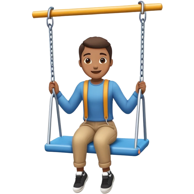 person on a playground swing, mid-air emoji
