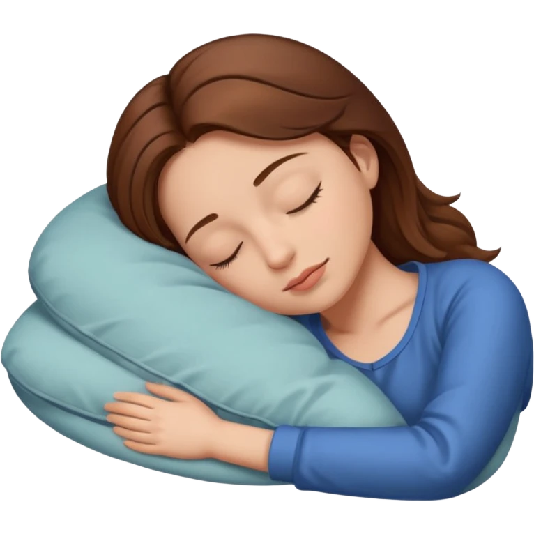 woman with brown hair sleeping on her side emoji