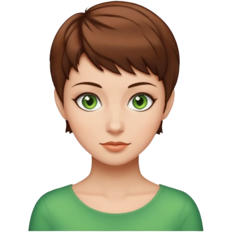 mujer pelo marron pixie cut emoji