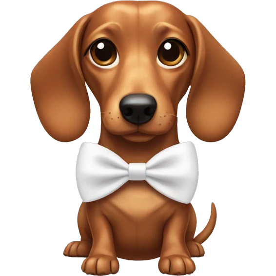 Wiener dog with white bow emoji