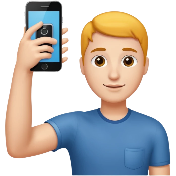 arm holding a phone like a selfie emoji