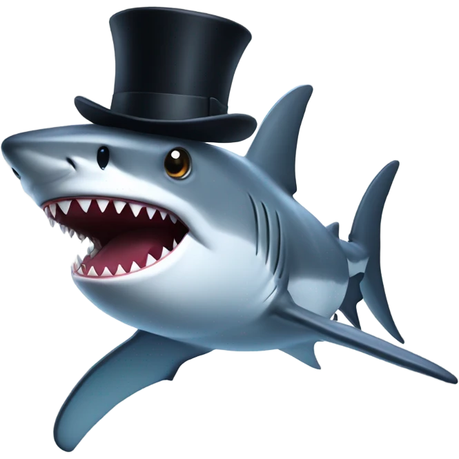 Shark with a top hat emoji