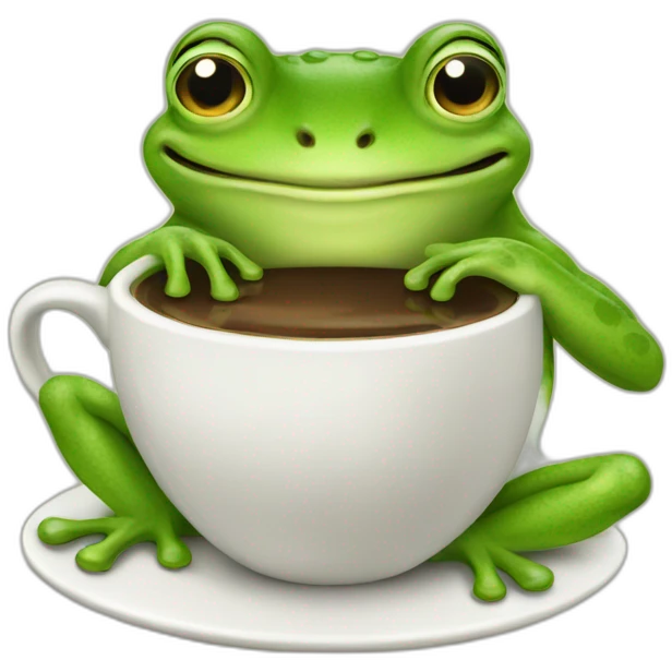 Frog drinking coffee emoji