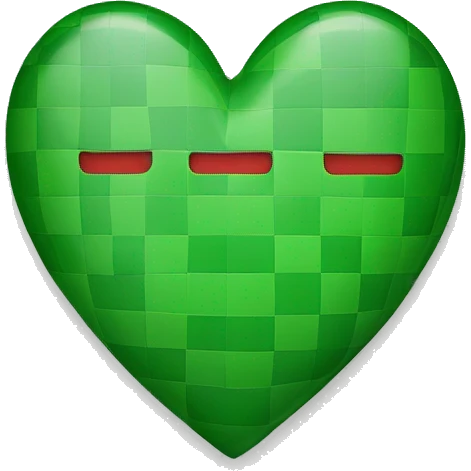 Un coeur à carreaux rouge et vert mélangés emoji