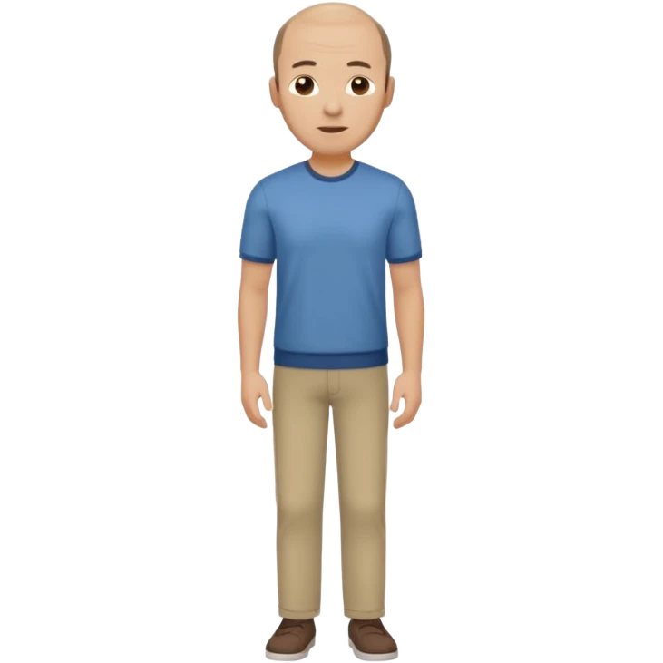 man mid 30's casual clothes balding hairline standing emoji