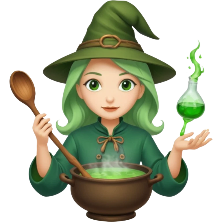 green witch cooking potion emoji