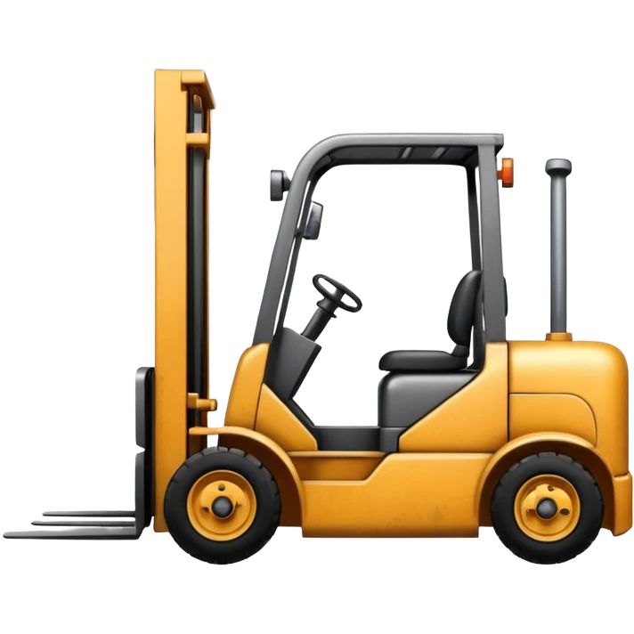 ugly, broken forklift with clouds of smoke after the explosion emoji