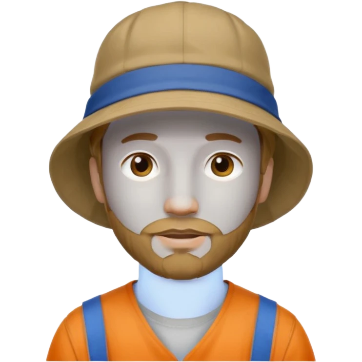 Romanian brown blond ish hair male, 30 yrs old, a little bit of facial hair, bucket hat on the head emoji