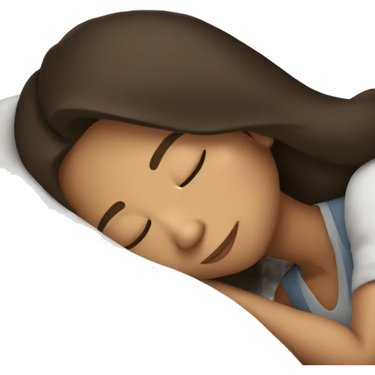 Brunette girl sleeping emoji