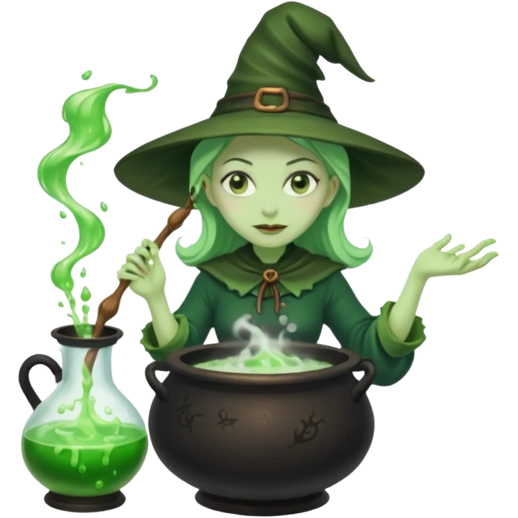 green witch cooking potion emoji