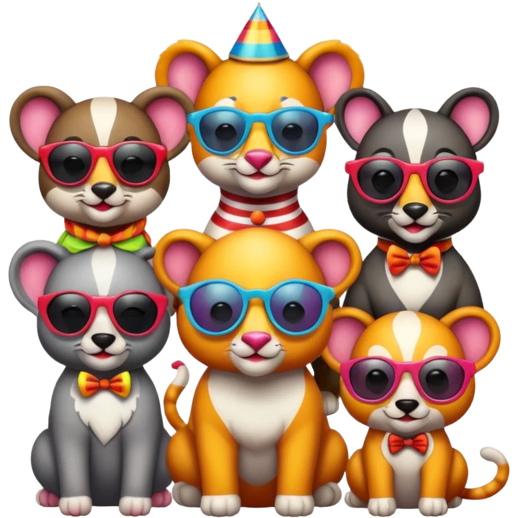 a sunglasses circus animals emoji