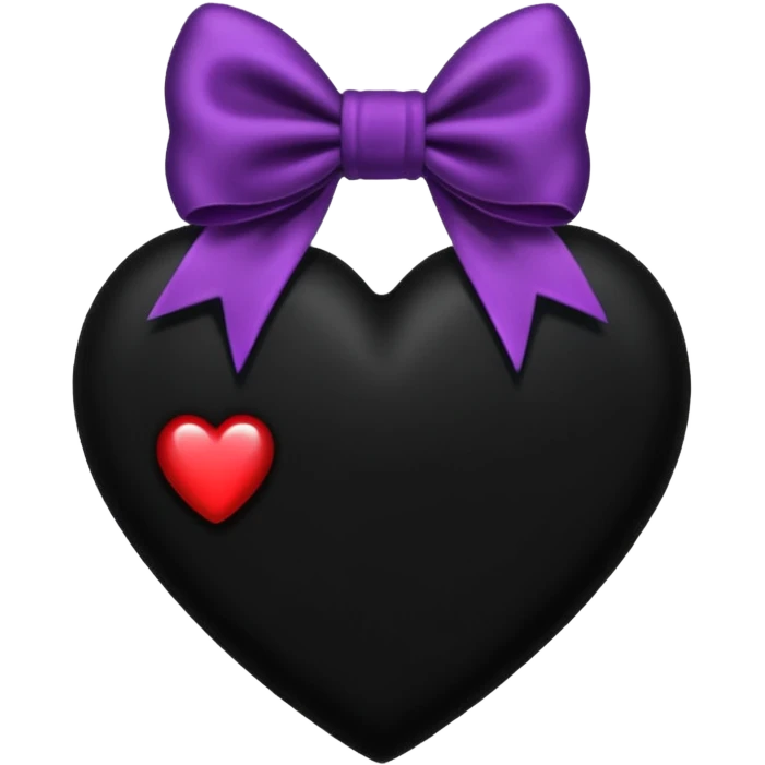 heart with a velvet bow, goth emoji