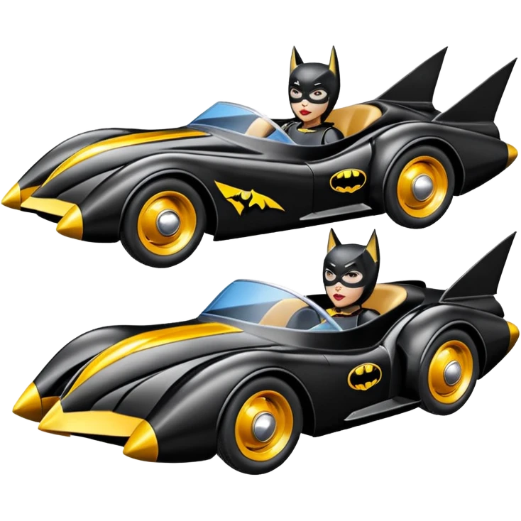 Hot wheels racing cartoons BatGirl’s 1952 stealth retro cat burglar sporty futuristic pursuit mobile cruiser car (reclined seating position) emoji
