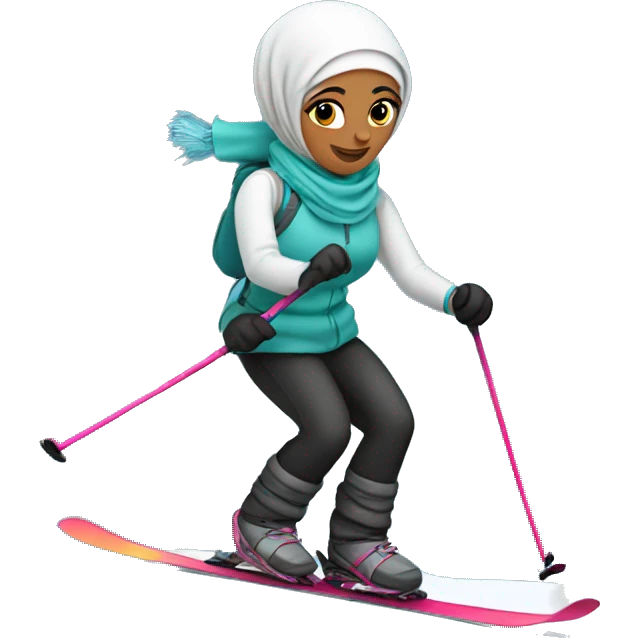Hijabi-skiing-in-mountains emoji