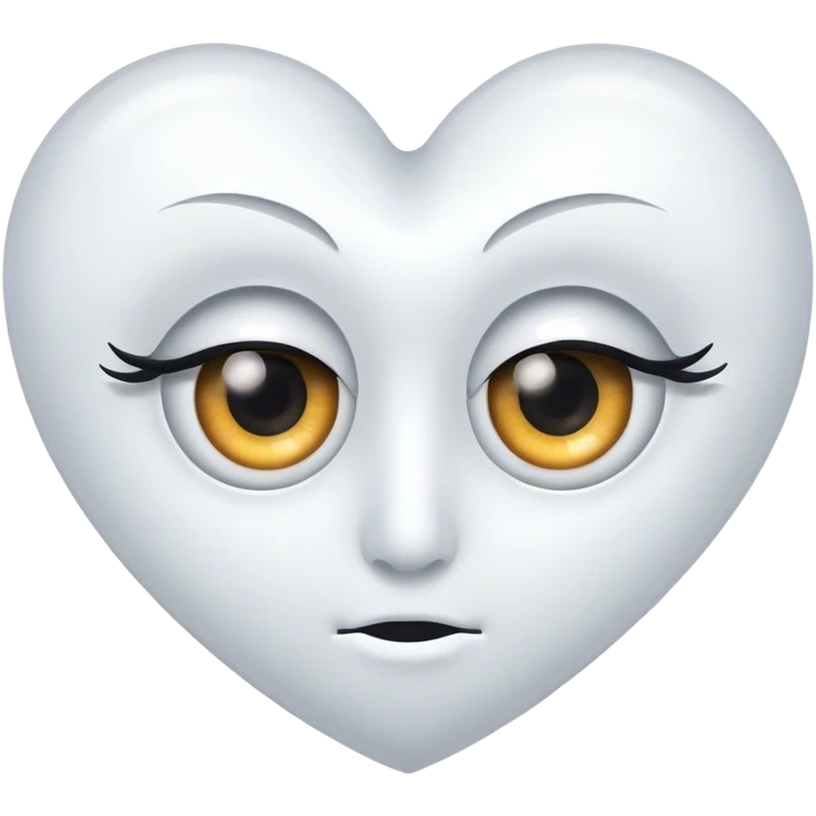 White heart with one eye with eyelashes  emoji
