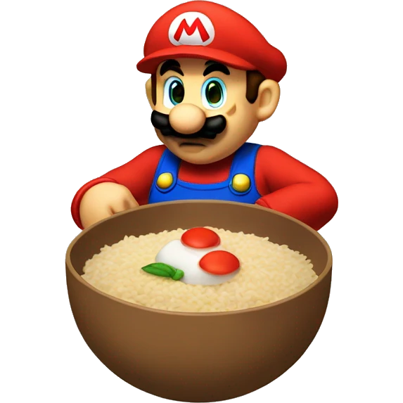 mario eats rice emoji