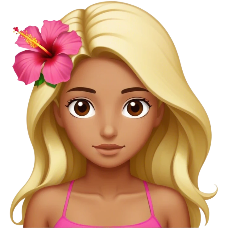 Surfer girl with a hibiscus in hair emoji