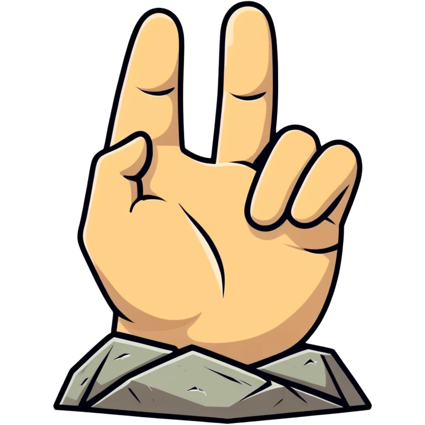 Rock on hand gesture with light skin tone for final slide emoji