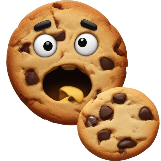 One Terrified cookie half eaten  emoji