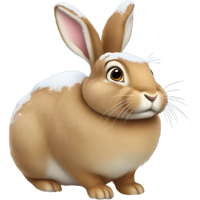 Fat hare playing in the snow emoji