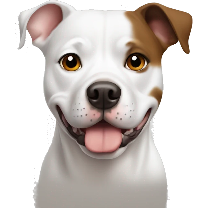 White staffy brown eye spot emoji