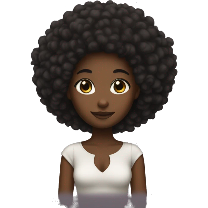 black girl with natural afro emoji