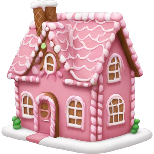 Pink gingerbread house emoji