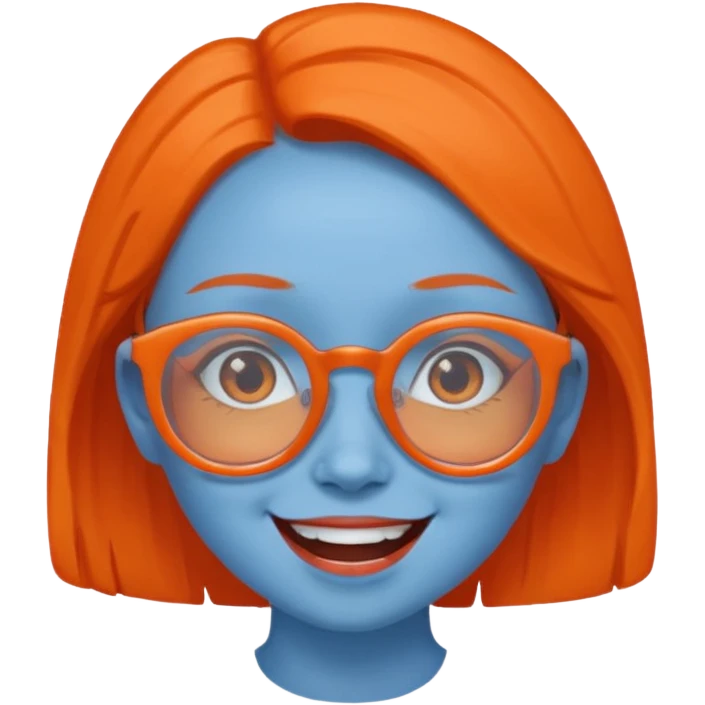 blue skinned orange glassed daughter emoji
